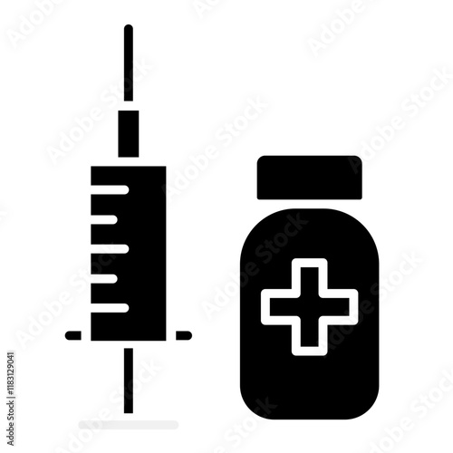 Injection icon in glyph style