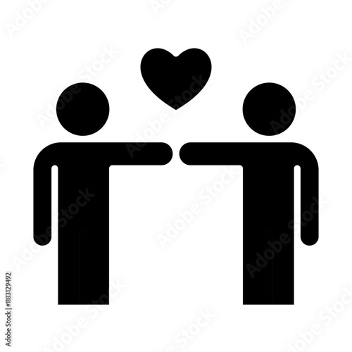 Friendship icon in glyph style