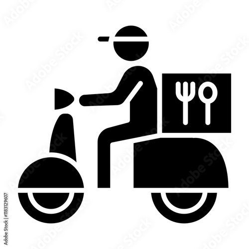 Food delivery icon in glyph style