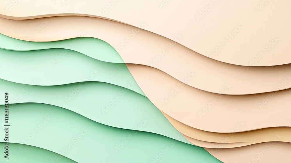 Fototapeta premium Layer abstract background concept. Abstract layered paper design featuring soft colors for creative projects.