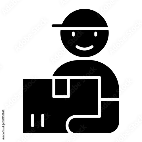 Deliveryman icon in glyph style