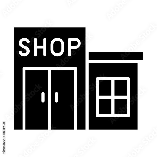 Shop icon in glyph style