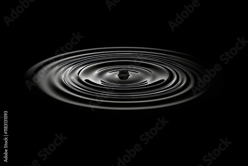 Black and white logo design featuring raindrops causing ripples in water for a minimalist aesthetic photo