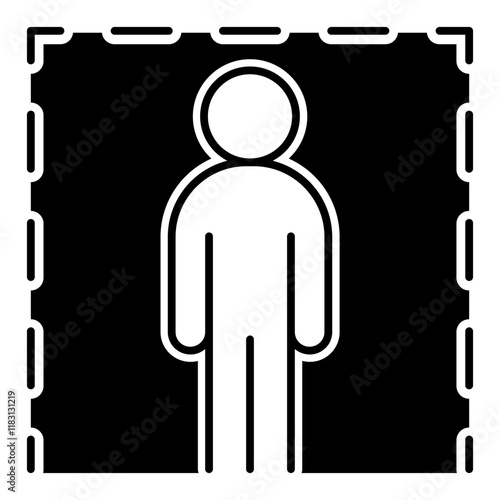 Social distancing icon in glyph style