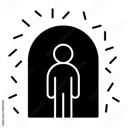 Social distancing icon in glyph style