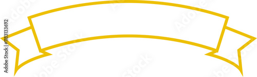 Ribbon banner bow colorful icon. Decoration line vector isolated on transparent background. Element symbol for award, gift, flag, frame, poster, promotion, art, modern and more