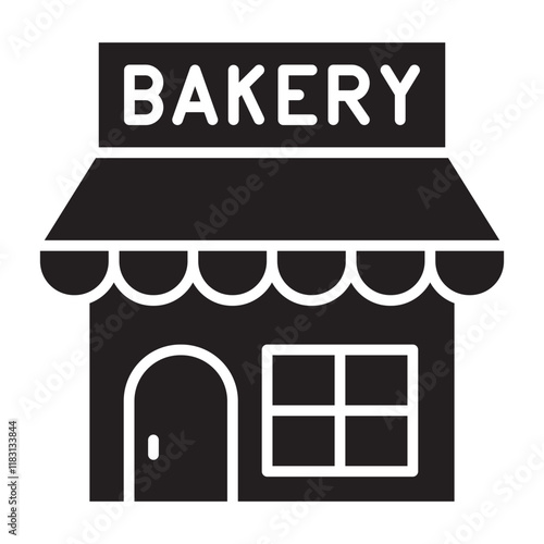 Bakery shop icon in glyph style