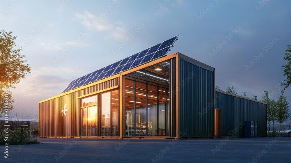 Sustainable Modular Warehouse: Shipping Container Construction with Solar Power Integration for Eco-Innovation Sustainable Modular Warehouse: Shipping Container Construction with Solar Power Integration for Eco-Innovation