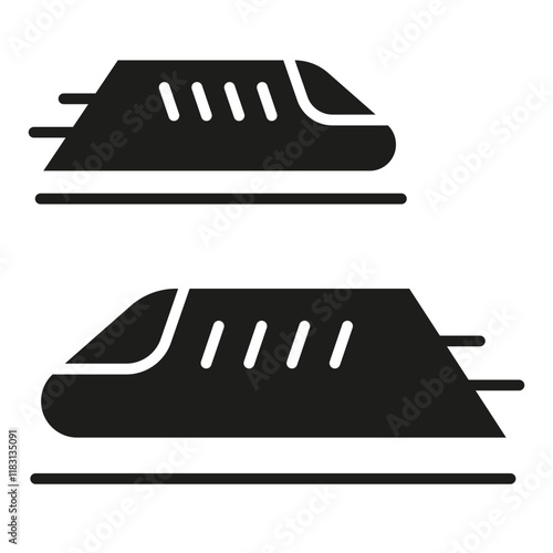High speed train icon in glyph style