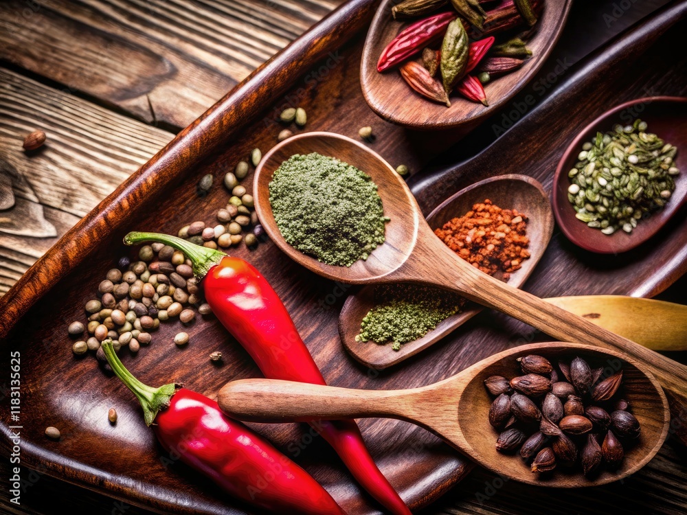 Aromatic spices and seeds burst with color in a fiery autumn harvest photo shoot. Aromatic spices and seeds burst with color in a fiery autumn harvest photo shoot.