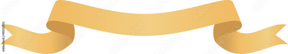 Elegant Golden Curved Ribbon Banner illustration