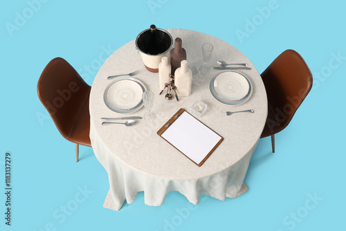 Served restaurant table wit...