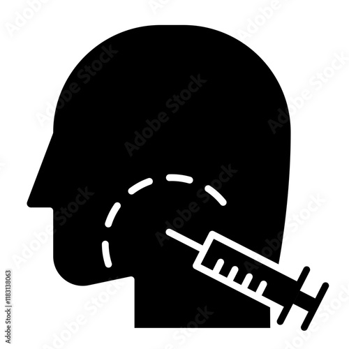 Botox icon in glyph style