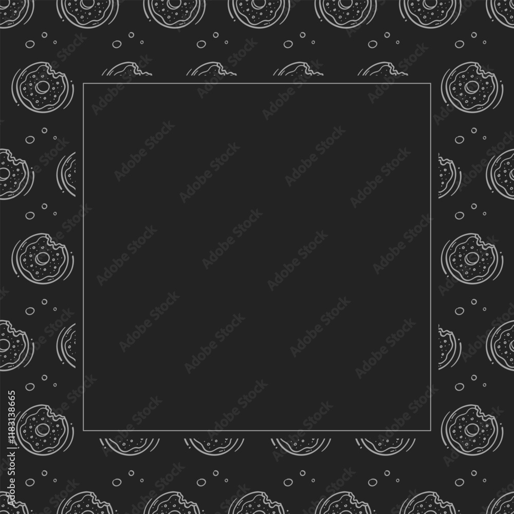 donut icon frame. doodle donut square frame. hand drawn donut frame background. donut icon background donut icon frame. doodle donut square frame. hand drawn donut frame background. donut icon background