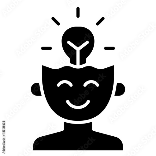 Creative icon in glyph style