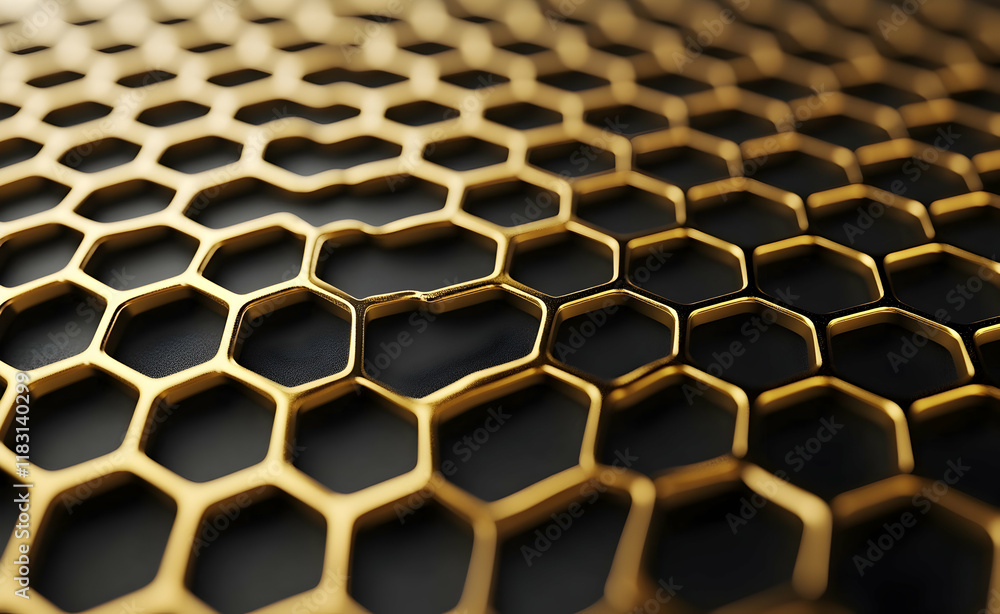 Golden Honeycomb Abstract Background: Luxury Geometric Hexagon Pattern Texture Golden Honeycomb Abstract Background: Luxury Geometric Hexagon Pattern Texture