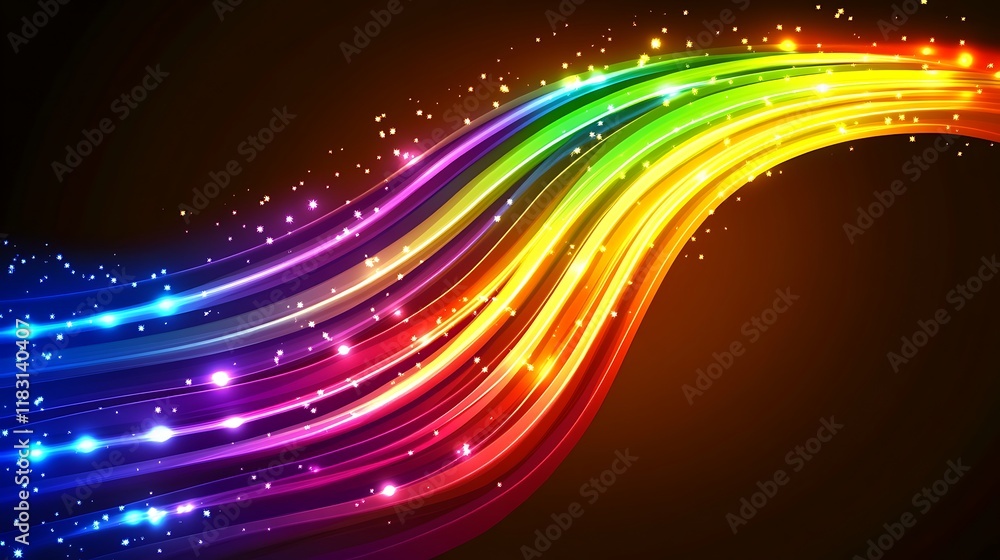 Rainbow Stripes Curve with Sparkling Lights Rainbow Stripes Curve with Sparkling Lights