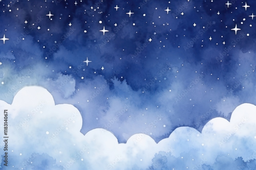 Naklejka premium Crescent and stars night sky backgrounds.