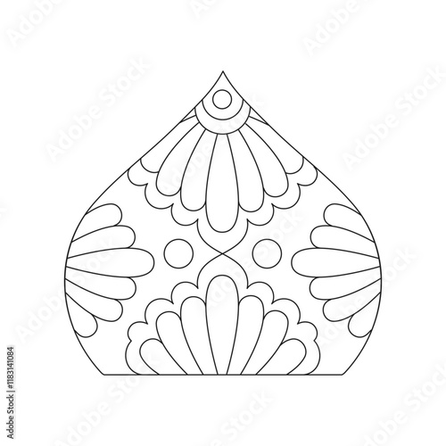 Oriental floral mandala for decoration and design of cards