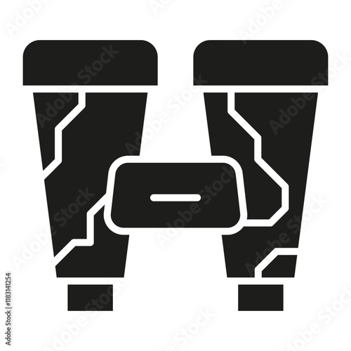 Binoculars icon in glyph style