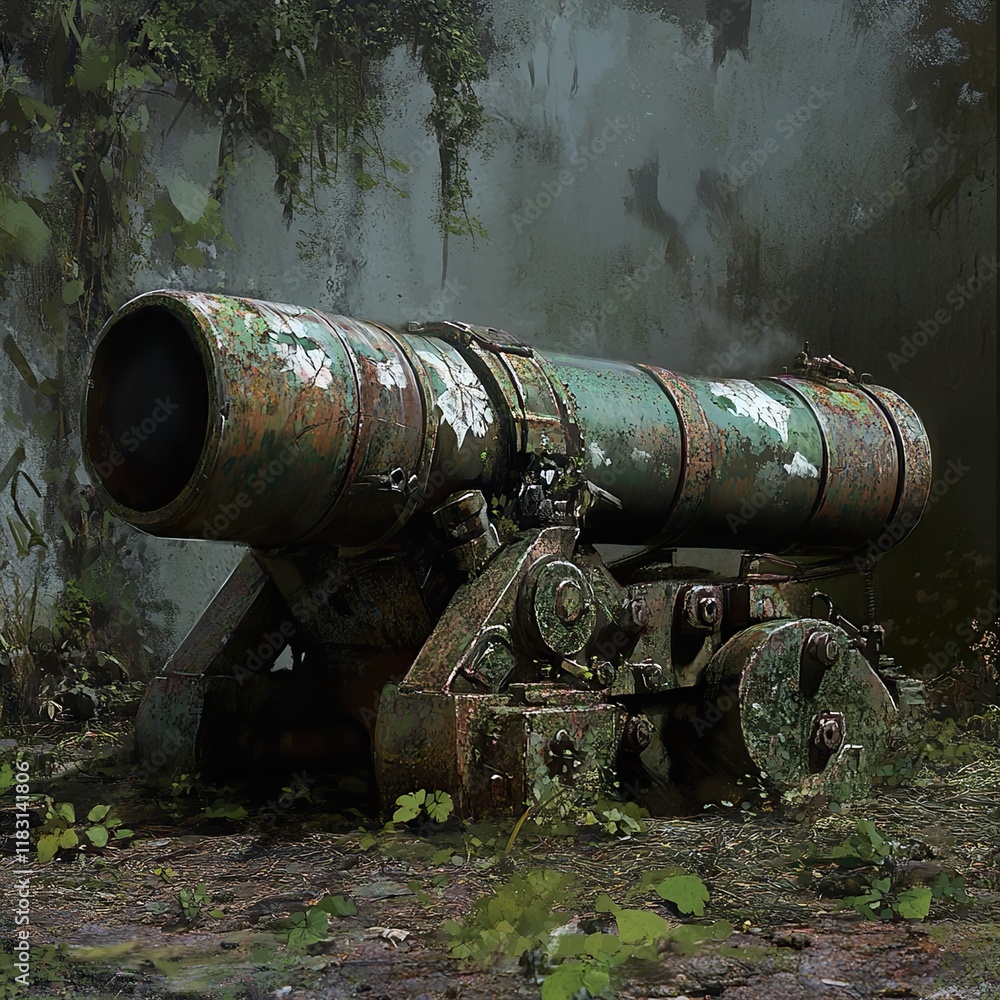 Forgotten Cannon in the Jungle: A Digital Painting Forgotten Cannon in the Jungle: A Digital Painting