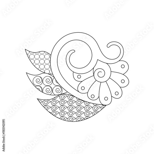 Spiral simple floral mandala design