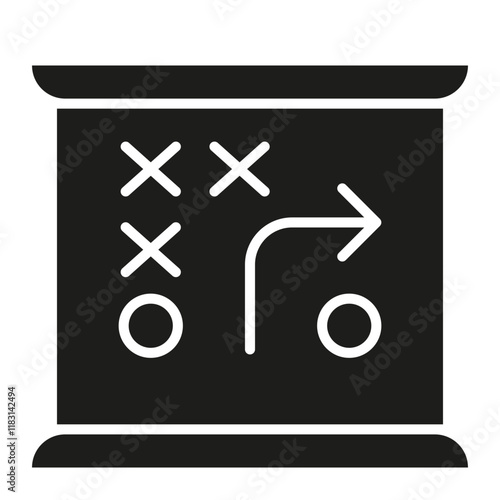 Sport strategy icon in glyph style