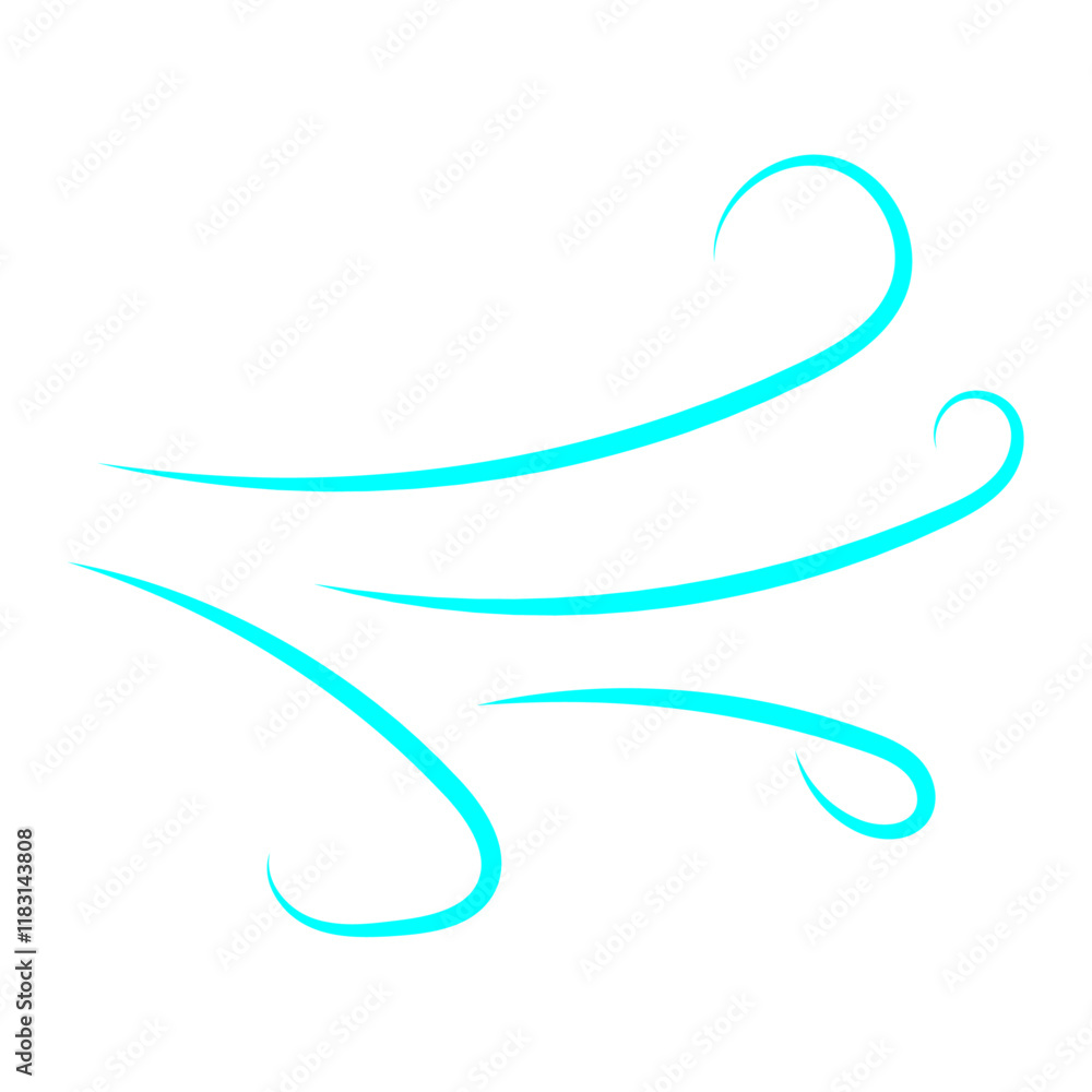 Obraz premium Doodle wind line sketch. Hand drawn doodle wind motion, air blow, swirl elements. Sketch drawn air blow motion, freshness, smoke flow art. Wind and air flow icons gusts. vector illustration