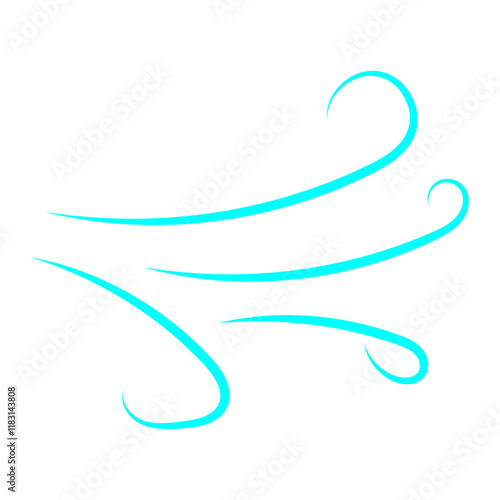 Doodle wind line sketch. Hand drawn doodle wind motion, air blow, swirl elements. Sketch drawn air blow motion, freshness, smoke flow art. Wind and air flow icons gusts. vector illustration