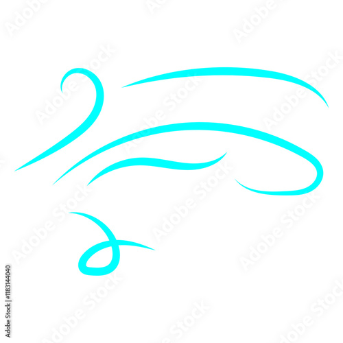 Doodle wind line sketch. Hand drawn doodle wind motion, air blow, swirl elements. Sketch drawn air blow motion, freshness, smoke flow art. Wind and air flow icons gusts. vector illustration