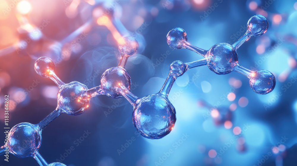 A 3D illustration of a glowing DNA strand A 3D illustration of a glowing DNA strand
