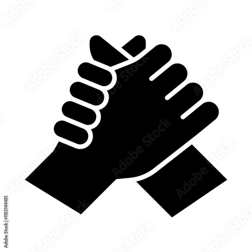 Hold hands icon in glyph style