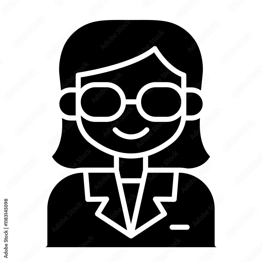 Teacher icon in glyph style Teacher icon in glyph style