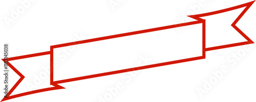 Ribbon banner bow colorful icon. Decoration line vector isolated on transparent background. Element symbol for award, gift, flag, frame, poster, promotion, art, modern and more