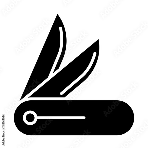 Pocket knife icon in glyph style