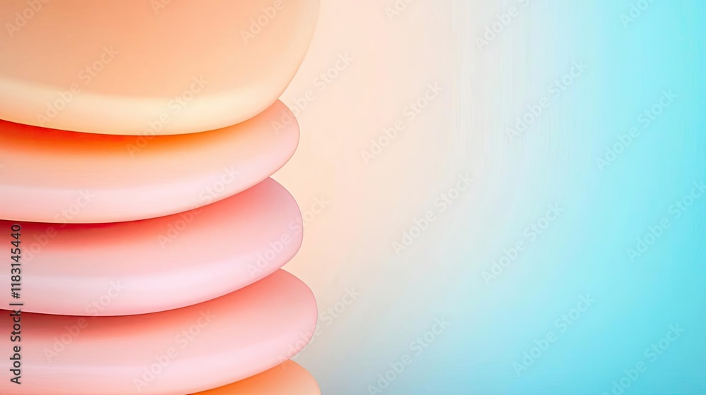 Layer abstract background concept. Abstract colorful circular shapes stacked with a gradient background. Layer abstract background concept. Abstract colorful circular shapes stacked with a gradient background.