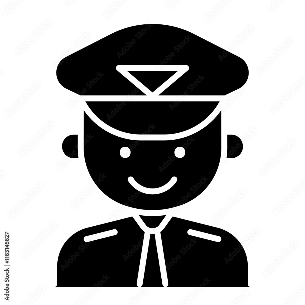 Pilot icon in glyph style Pilot icon in glyph style