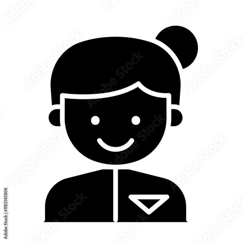 Air hostess icon in glyph style