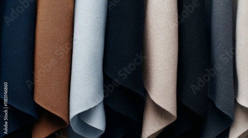 Textile showcase fabric display colorful textile samples indoor environment close-up view textile design inspiration