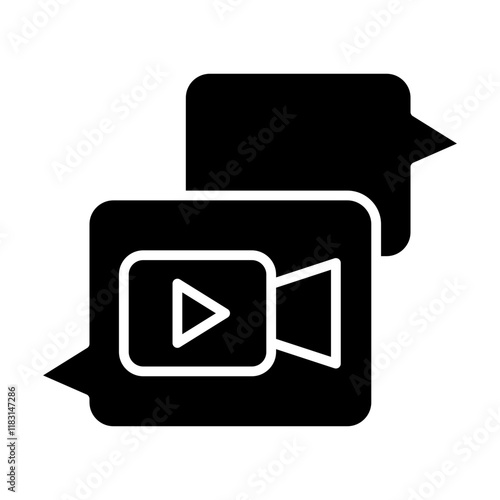 Video conference icon in glyph style