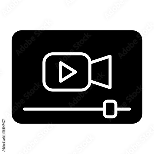 Video conference icon in glyph style