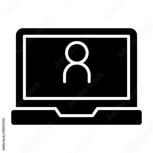 Video conference icon in glyph style