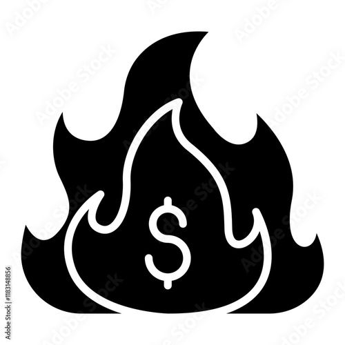 Business crisis icon in glyph style