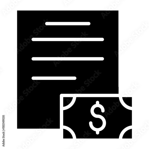 Invoice icon in glyph style