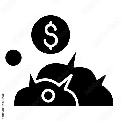 Business crisis icon in glyph style