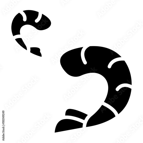 Shrimp icon in glyph style