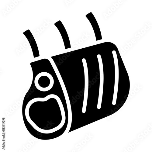 Lamb icon in glyph style