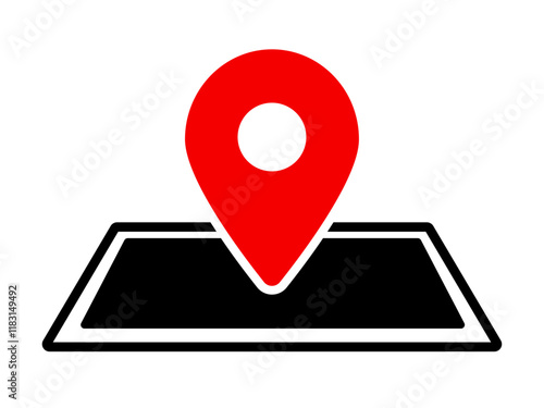 地図とマップピンのアイコン
