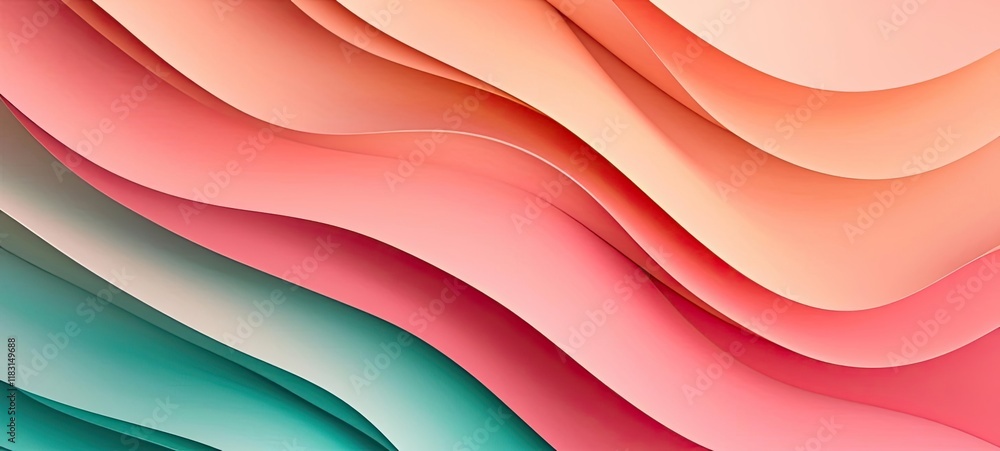 Obraz premium Layer abstract background concept. Colorful abstract waves creating a dynamic and modern visual for creative projects.