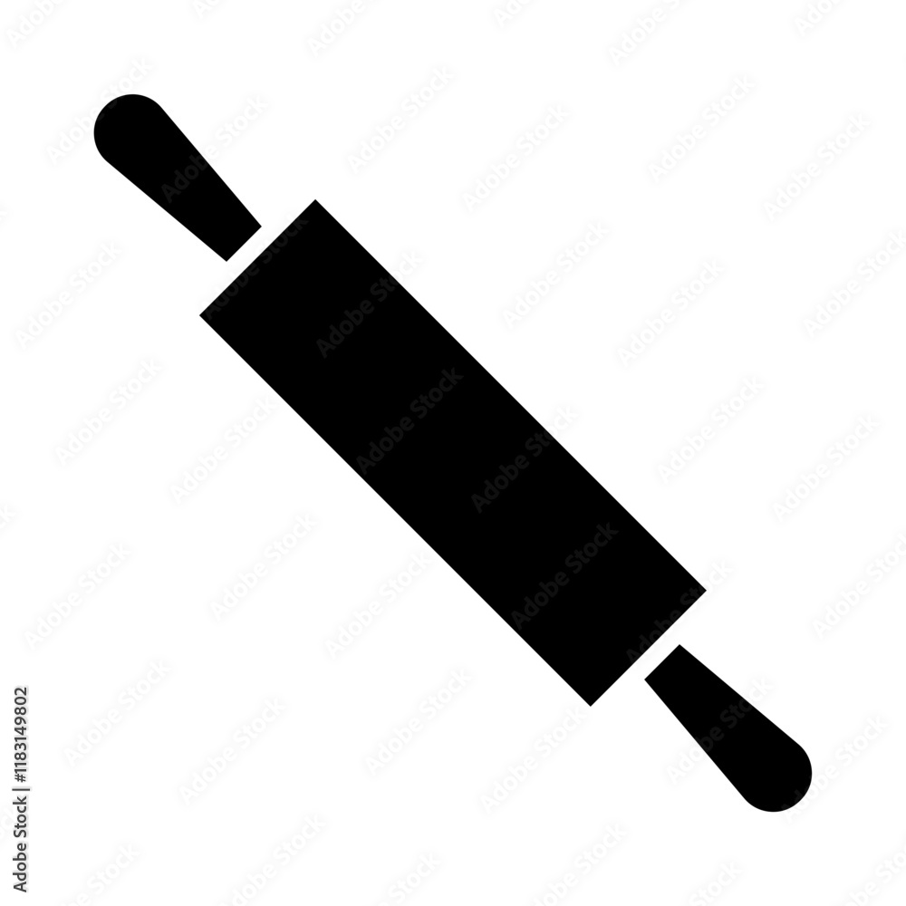 Rolling pin icon in glyph style Rolling pin icon in glyph style